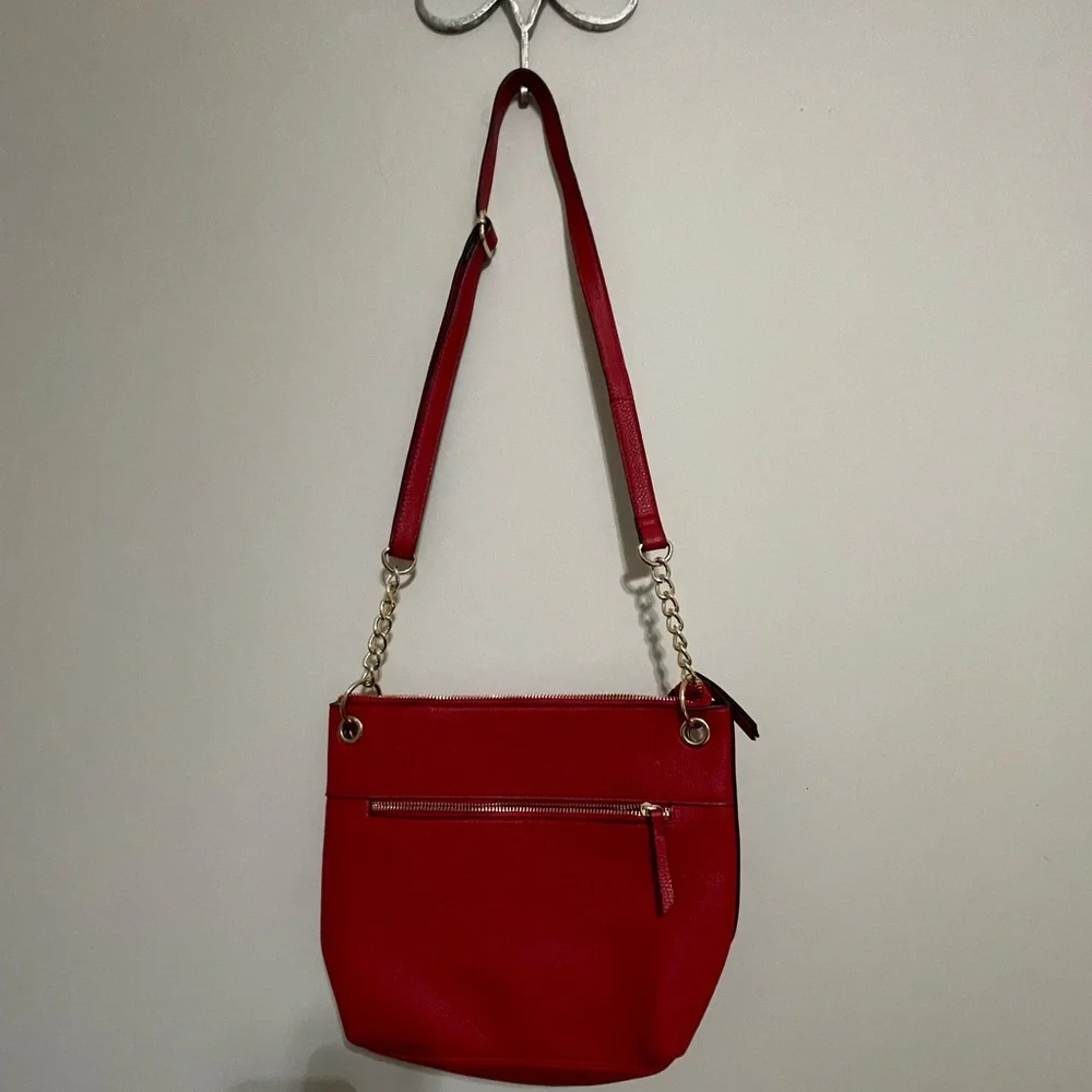 Carlos‎ by Carlos Santana Red and Gold Crossbody Bag~Faux Leather